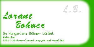 lorant bohmer business card