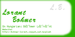 lorant bohmer business card